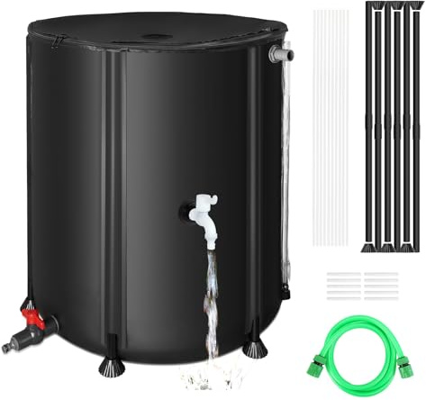 Collapsible Rain Barrel 53 Gallon Black