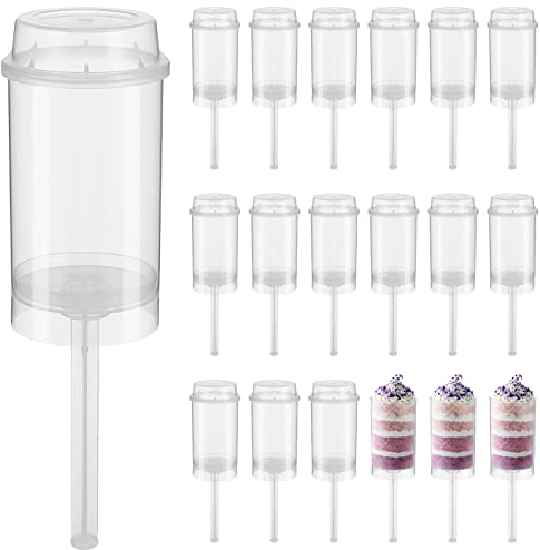 Cabilock 20Pcs Push up Cake Mould Cylinder Shaped Pushable Cake Holder for Diy Cakes Ice-Creams and Desserts Perfect for Parties and Events