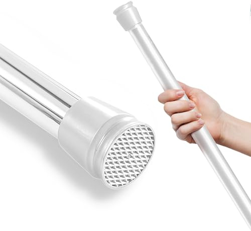 tinycurtains - Asta telescopica per tenda da doccia senza viti, asta di serraggio regolabile con rotazione, tenuta sicura