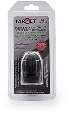 TARGET PB1921N - Portabrocas - Mandril - Rosca 1/2-20h. UNF - Broca 1,5-13 Milímetros - Automático - Profesional - Taladro hasta 600 Vatios