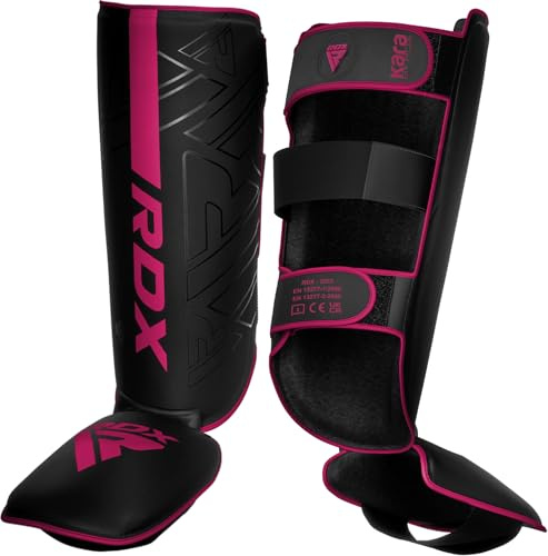 RDX Paratibia per Kickboxing Muay Thai Arti Marziali Allenamento, Maya Hide Cuoio KARA Pugilato Paratibie, MMA Parastinchi Krav Maga Protezione, Sparring BJJ Thai Boxe e Combattimento Karatè