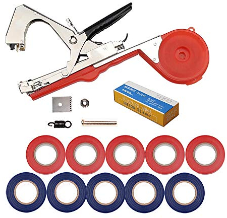 Bindezange für Pflanzen, Pflanzenbindemaschine Bandzange Tapetool Handbindemaschine für Weinberg Tomaten Gurken Obst Gemüse, Landwirtschaft Garten Bindemaschine, Plant Tying Tool - Rot