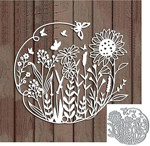 Flowers Butterfly Grass Metal Die Cuts for Card Making,Spring Flower Grass Card Cutting Dies Cut Stencils DIY Scrapbooking Album Decorative Embossing Paper Card Embossing Craft