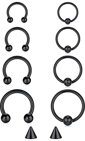 Briana Williams 8 st 16 g septum näsringar hästsko rostfritt stål gångjärn klicker fängslad pärlring läpppiercing smycken, Rostfritt stål
