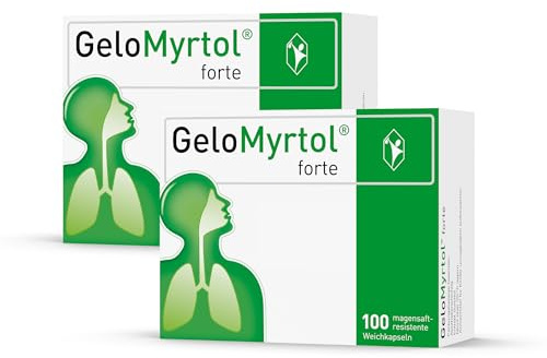 GeloMyrtol forte: Pflanzlicher Schleimlöser für akute und chronische Infektionen der oberen und unteren Atemwege mit Husten, Schnupfen und Druckkopfschmerz - ab 6 Jahren, 2 x 100 Kapseln