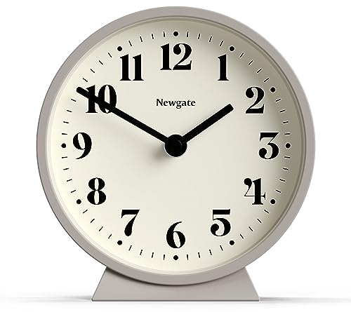 Newgate® Theatre orologio da mensola | Design rotondo moderno classico | Pietra | Stile contemporaneo per scrivania, tavolo, scaffale o comodino