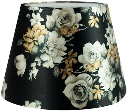 Wogati® Premium Lampenschirm | Größe: XL | ØU:30cm | Farbe: Floral | E14/E27 | konisch | Baumwolle | für Stehlampen, Hängelampen, Tischlampen, Deckenlampen
