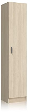 HOGAR24 ES Armario Auxiliar de 1 Puerta con Baldas, Color Roble, Medidas: 180x37x37 cm