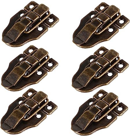 ORFOFE Pestillos Para Joyeros De Hierro 6 Piezas Hebillas De Madera Para Cajas Cierre Vintage Cerraduras Decorativas Ideales Para Cajas De Herramientas y Muebles Antiguos