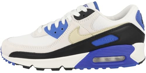 Nike HF3449-100 Air Max 90 Premium Men White/Khaki-Racer Blue-Black UK 6