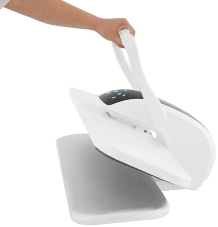 Pressa a vapore intelligente da 2200 W, touch screen, 90 – 200 °C, spegnimento automatico, con serbatoio dell'acqua da 1 l, per lana di seta di nylon (bianco)