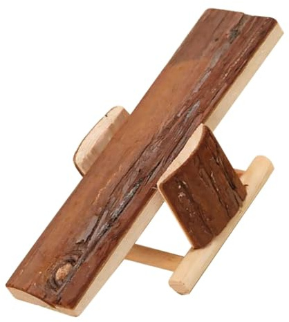 WESIEVYA Mâcher pour Hamster en Bois Naturel Balançoire pour Petits Animaux Divertissement et Développement des Compétences pour Cage d'animaux