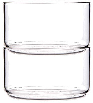 TAMUME Set Ciotole in Vetro Contenitori di Caramelle Scatole di Zucchero di Tè e Caffè per Matrimonio e Festa Contenitori per Alimenti in Vetro (450ml * 2)
