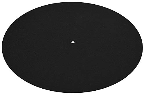 ASHATA Alfombrilla de Plato Giratorio, Alfombrilla de Plato Giratorio Goma Negra 1PCS Almohadilla de grabación de Tocadiscos de Vinilo antiestático Ultrafino Almohadilla de Alfombrilla