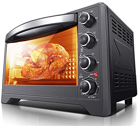 Horno Horno de microondas en Silver Tact Horno Individual eléctrico Incorporado - Horno halógeno de convección Premium de Acero Inoxidable Ideal para Asar, Hornear