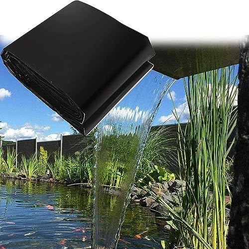 SEVSO Robuste PVC Teichfolie, Schwarz Wasserdicht HDPE Teichfolien Nreißfest Fischteichfolie 7X9m Flexibel Gartenteiche Dichtungsfolie,Teichmembran Für Fischteiche, Brunnen Und Wasserfall,9 * 9m