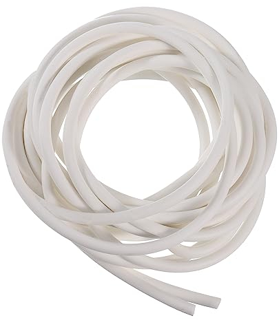 sourcing map Silikon Schaumstoff Dichtstreifen 6mm(0.24) Durchmesser 5 Meter(16.41 Ft) Lang Schwamm Gummi Wetter Dichtstreifen Runde Gummi Kordel Festes für Basteln Rohr Handwerk