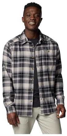 Columbia Cornell Woods-Camicia a Maniche Lunghe in Flanella, Nero/Grigio Classico Multi Tartan, S Uomo