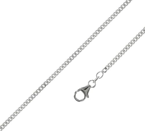 QUADRI – Panzerkette Kette Damen Silber 925 mit Diamantschliff – Silberkette damen 925 ohne anhänger Breite 1.2 mm – Königskette Länge 40.5 cm