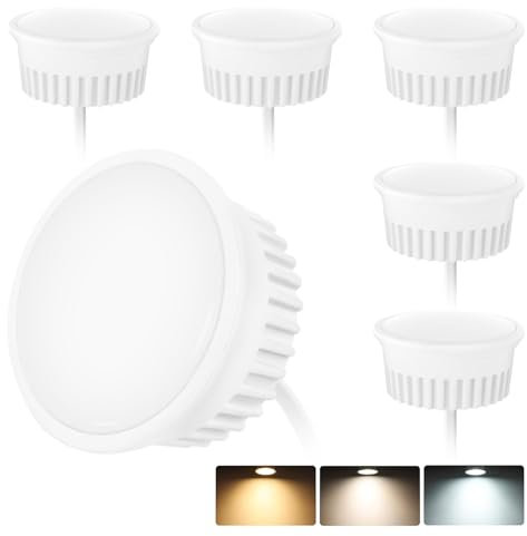 KYOTECH 6er Set LED Modul Ultra Flach ø50x23mm 3CCT 4.9W 500LM Warmweiß 3000K Naturalweiß 4000K Kaltweiß 6500K Dimmbar LED Modul Ersetzt GU10 MR16 Leuchtmittel 120° für Einbaustrahler Aufbauspot
