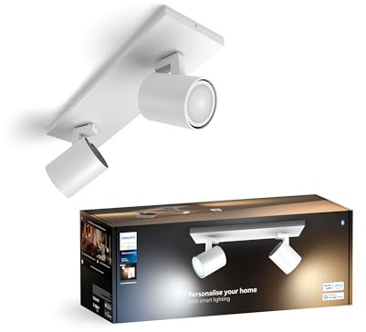 Philips Hue White Ambiance Runner 2er Spot flg. weiß, 2x5W GU10 inkl. Dimmschalter, dimmbar, alle Weißschattierungen, steuerbar via App, kompatibel mit Amazon Alexa (Echo, Echo Dot)