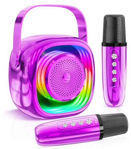 Karaoke per Bambini con 2 Microfono Wireless Karaoke, Karaoke con Microfono Bambini, Microfono Karaoke per Bambini Regalo Bambina 3-12 Anni Giochi Bambina 3-12 Anni Femmina Giocattoli Bambina