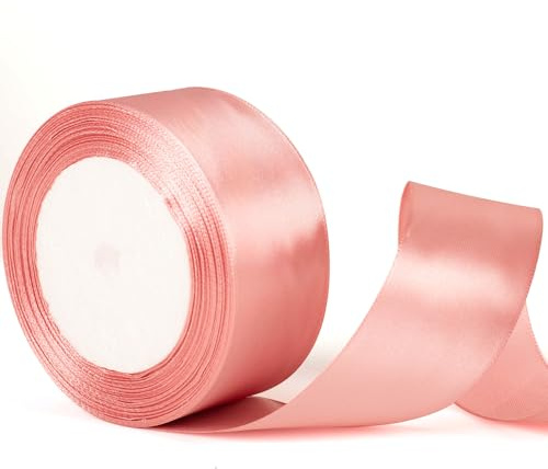 40mm Wide Dark Pink Thick Ribbon for Gift Wrapping 22m, Thick Deep Pink Ribbons Fabric Satin Ribbon for Present Wrapping Christmas Florist Bouquet Cake Hair Bow Crafting Wedding Car Decoration
