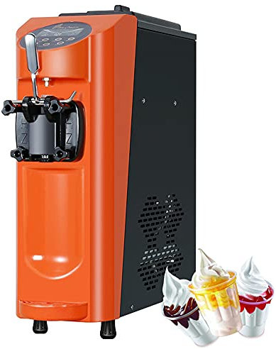 Gelatiera, macchina per gelato soft serve alla frutta automatica da 1000 W, macchina per gelato soft commerciale, gelatiera in acciaio inossidabile, con avviso di carenza di materiale, per ristorant