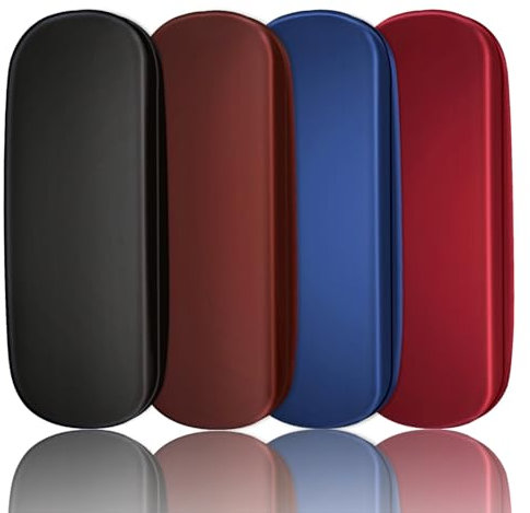 JANYUN Hardcase Glasses Case, 4 Pack Shiny Grid Portable Hard Shell Glasses Case for Women and Men