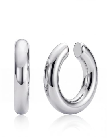 MUMREUES Ear Cuff Boucles D'oreilles Non Piercings Boucles D'oreilles Femme 14 Carats Or/Argent/Or Rose Chunky Earcuff Sans Trou à Clip Pour Cartilage Boucles D'oreilles Bijoux