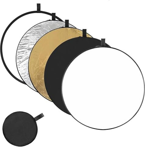 5 En 1 Fotografía Portátil,ReflectorFotografia Redondo,ReflectorCircular Plegable,Reflectores 5 en 1 Reflector de Luz Portátil,Reflector De FotografíA para Retrato,ReflectorMultidisco Redondo