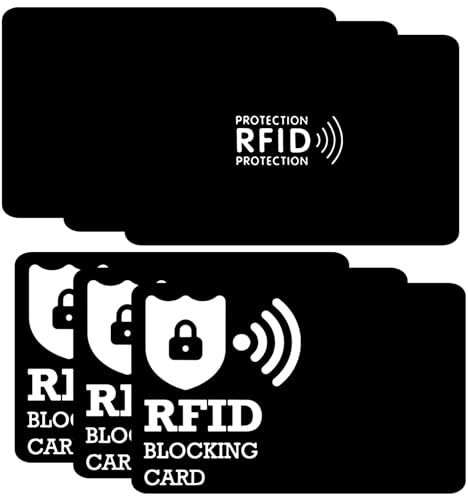Satiskid 6 tarjetas de bloqueo RFID, bloqueador RFID/NFC para hombres y mujeres, protector de tarjeta de crédito, tarjeta RFID antirrobo sin contacto, tarjeta de débito bancaria delgada para pasaporte