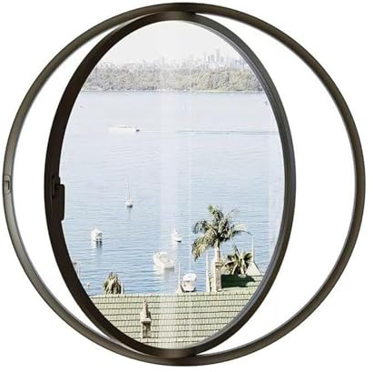 LYMGRZ Finestre in Vetro temperato con Rotazione a 360°, Finestra di Ventilazione Sostitutiva per soffitta e seminterrato, finestre Rotonde da 60, 70, 80 e 100 cm per capannoni, ristoranti, Negozi