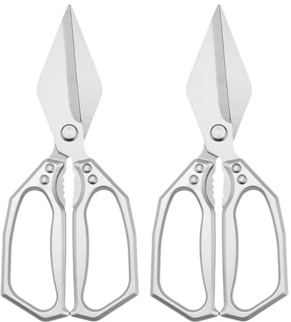 Tijeras de cocina, tijeras para aves domésticas, 2 unidades, juego de tijeras robustas para pescado, nueces, nueces, barbacoas, para profesionales, amantes de la cocina, barbacoa