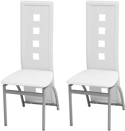 Frdhee Mesa de comedor silla de maquillar,Sillas de comedor 2 piezas cuero sintético blanco,Silla de visitante para comedor,sala de estar,dormitorio y recepción