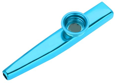 Qqmora Kazoo en Métal Durable, Accessoire D'instrument de Musique à Bouche de Flûte pour Enfants, Kazoo fabriqué en Aluminium de qualité, Antirouille et Durable, Simple à Jouer (Bleue)