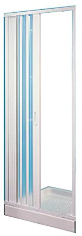 Box ducha riducibile negrari Hobby 1 lado L 75 80 90 120 h184cm puerta hueco blanco perfiles PVC puerta corredera Reversible Fuelle acortable Baño económica cabina paneles irrompibles Tornillos Acero