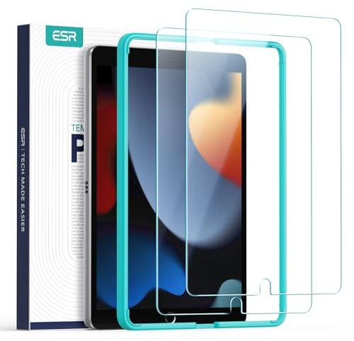 ESR for iPad 9th Generation Screen Protector,iPad 10.2 Screen Protector,Tempered Glass for iPad 9th/8th/7th gen/Air 3 2019/iPad Pro 10.5 2017,Free Installation Frame,2 Pack