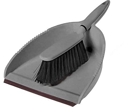 Greener Cleaner 100% Recycled Plastic Dustpan and Brush, Slate Grey