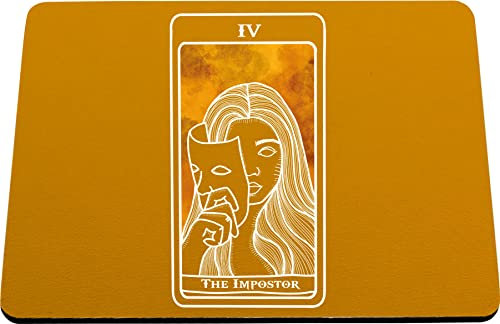 Hippowarehouse Tarot Cards The Impostor Woman with Mask Actress printed mouse mat pad accessory black rubber base 240mm x 190mm x 60mm