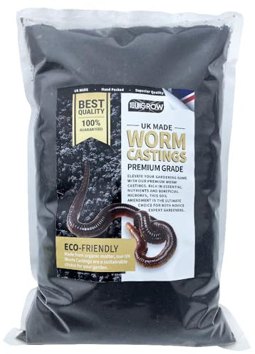 Worm Castings by UKGROW | 100% Organic Natural Fertilizer for Plants - Boost Growth & Soil Health in Various Sizes (1L, 2L, 3L, 5L, 10L, 20L) (5 Litre)