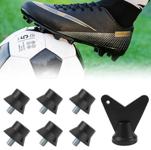 LPZMPZ 6 Pezzi Tacchetti da Intercambiabili in Plastica Calcio di Ricambio Compatibile con Nike Football Sostitutivi con Chiave a Punte per Scarpe da Calcio 13mm