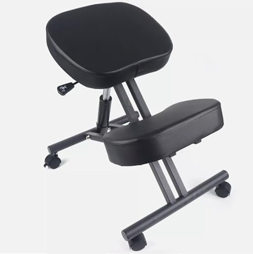 SAUADY Silla ergonómica para la rodilla taburete ajustable para el hogar y la oficina, bomba neumática para aquellos que trabajan sentados durante mucho tiempo, negro, 70 x 46 x 50-60 cm