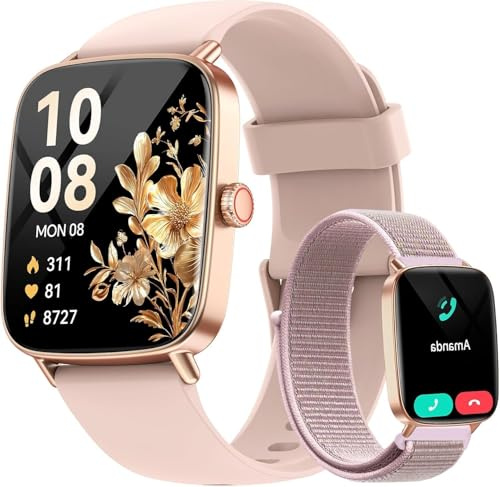 Smartwatch Donna,1.85 HD Orologio Smart Watch Chiamate e Whatsapp,Orologio Fitness Sportivo Cardiofrequenzimetro/SpO2/Sonno/Contapassi,Fitness Tracker 110+ Modalità Sport Impermeabile per Android iOS