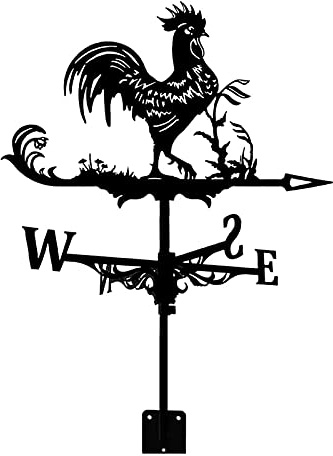 YXKJHH Veleta de Acero Inoxidable con Forma de Gallo, Veleta Retro, indicador de dirección, Montaje en jardín, decoración de Patio