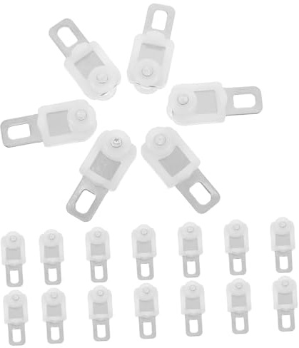 HAMPPLIES 20 pièces Lot roulettes Rail Rideau Silencieuses Acier Inoxydable Glisseurs Robustes pour Supports Lourds Crochets de Rail Adaptés pour Chambre Salle de Bain et Cuisine