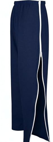 Confezioni Lella Pantaloni Tuta con Aperture Laterali in Felpa Leggera per Riabilitazione (IT, Testo, XL, Regular, Regular, Blu)