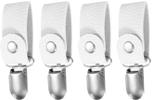 QUARKZMAN 4 Porte-Serviettes Avec Clip Pour Cuisine Et Salle De Bain, Support Pour Torchons En Cuir, Crochet Murale Ou Accroche-Porte Four, Décoration Maison Campagne, Armoires Ou.