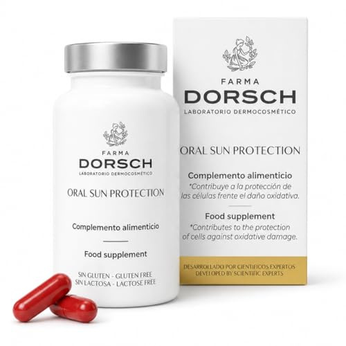 FARMA DORSCH Oral Sun Protection – Betacaroteno Capsulas Bronceado + Niacinamida para Piel Sensible | Capsulas Proteccion Solar Oral desde el Interior | Antioxidantes, Vitamina D | 60 Cápsulas