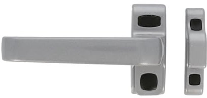 Amig - Maniglia di bloccaggio per porte e finestre mod. GAMMA - 122 x 70 mm - Rosetta - Sinistra - Porte interne e finestre - Senza Quadriletto - Alluminio Argento